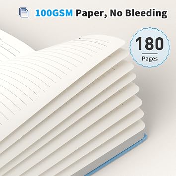 Smarpau A5 Lined Journal Notebook, 180 Pages Hardcover Notebook No Bleed, Thick Journal for Women Men Writing, Hardback Notepad for Office School Travel Supplies, Red