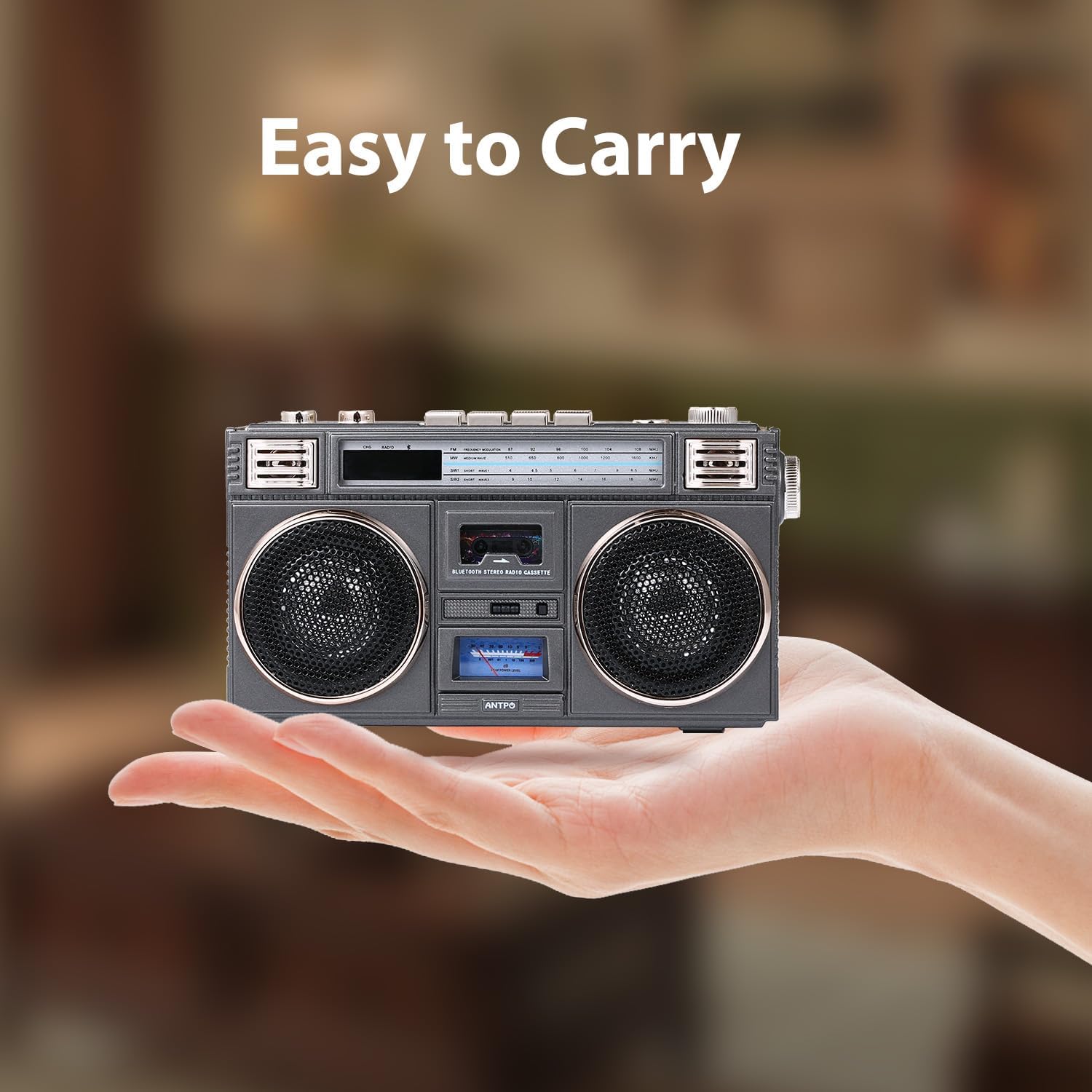 ANTPO Retro Vintage Radio Bluetooth Speakers Vintage Decor Small Wireless Speakers Stereo Radio Portable FM with Rich Bass Speakers Support TF Card for Home/Outdoor/Gift
