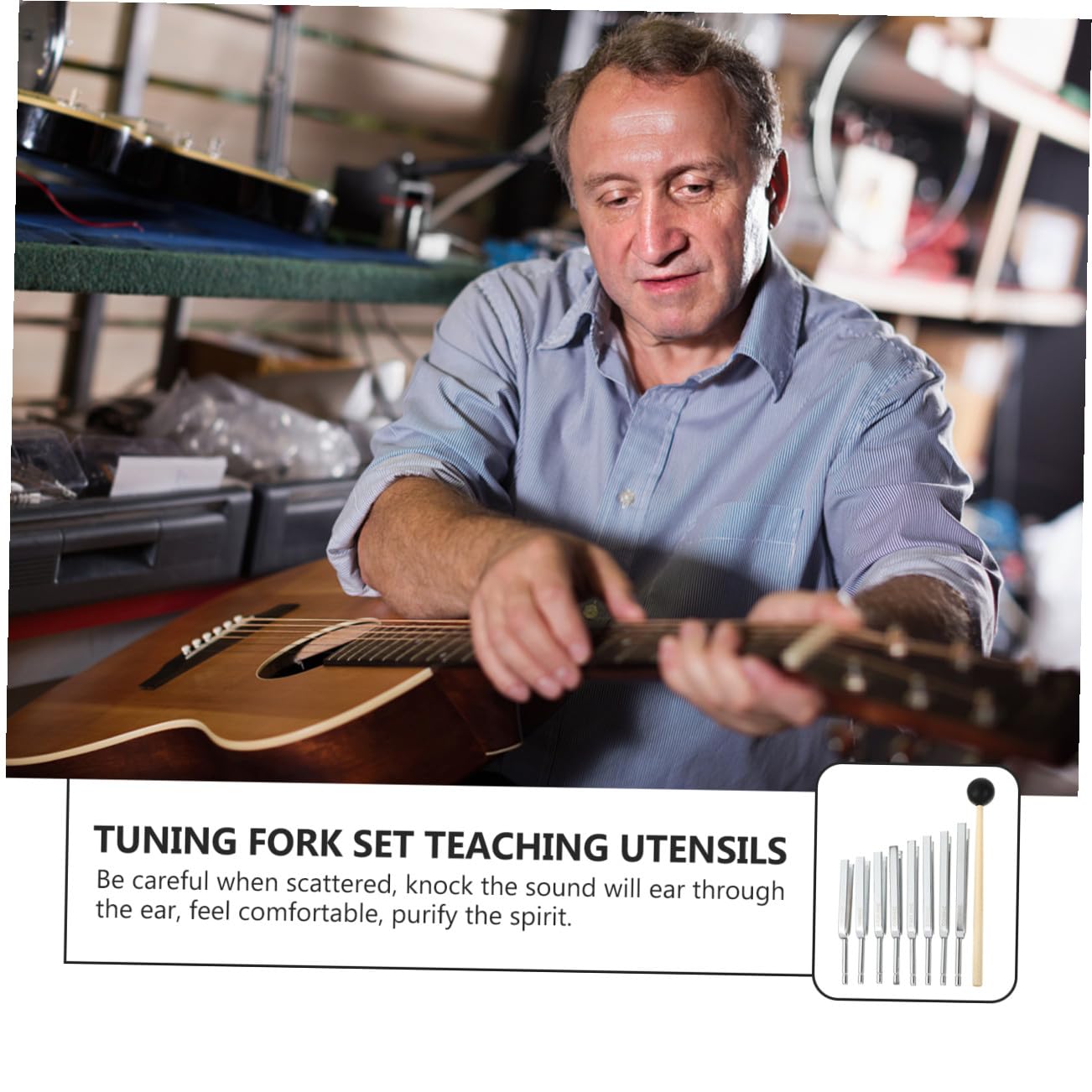 ibasenice Outil D'accordage Portable en Aluminium Argenté, 8 Pièces, Facile à Utiliser et Résistant aux Fissures, Accessoire pour Guitare et Violon