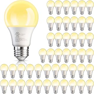 TJOY A19 48 Pack LED Light Bulbs 60W Soft White 2700K, 9Watt Efficient, 60 Watt Equivalent, 800 Lumens, E26 Medium Base, Non-Dimmable Energy Saving Lightbulb, 80 CRI, 120V, UL Listed