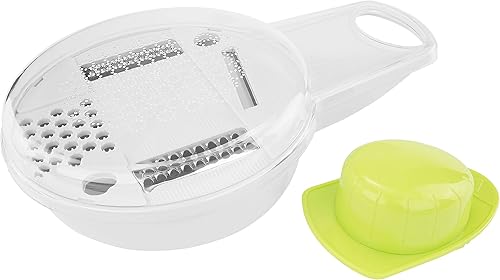 Southern Homewares 4 en 1 Mandoline Julienne Slicer Rallador Molinillo Frutas Vegetales Herramienta de Cocina, Blanco, Plástico