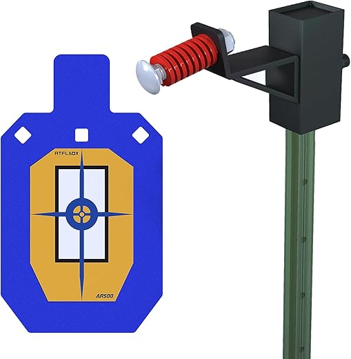 Atflbox AR500 Steel Target for Shooting, 1/2 inch Thick Metal Target with T-Post Target Hanger, High Caliber Torso Silhouette Metal Target for Precision Shooting