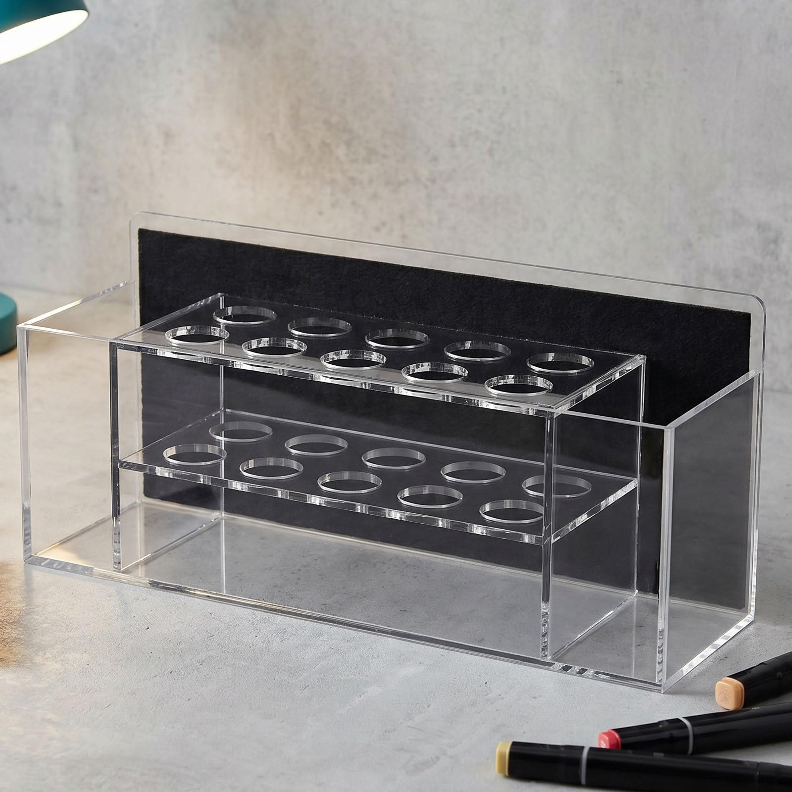 Kisangel 2 portapenne magnetici per lavagna bianca - Organizer per penne in acrilico trasparente - Supporto da parete per lavagna bianca, ideale per ufficio, aula e casa.
