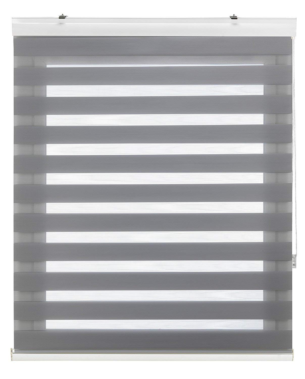 Estoralis Sansa | Estor Enrollable Noche y Día Diseño Moderno | Doble Tejido | Color Gris | 105 x 255 cm (Ancho/Alto) Tamaño Tela 102 x 250 cm | Estores para Ventanas y Puertas