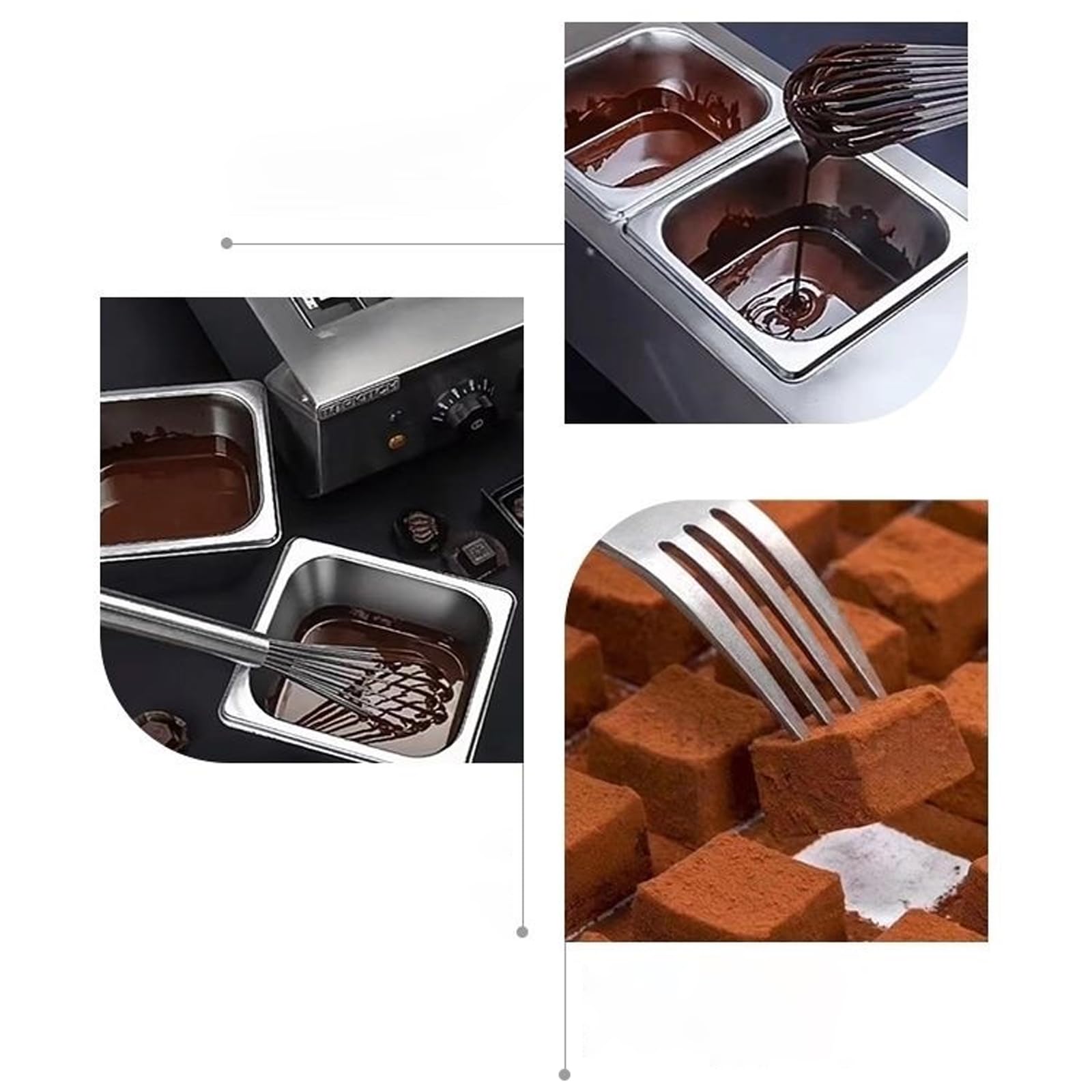 Machine À Fondre Le Chocolat Professionnelle, Tempéreuse Électrique À 2 Cuves, Température Réglable De 50 À 300 °c, Capacité De 2 L, Pour Chocolat, Bonbons Et Beurre.