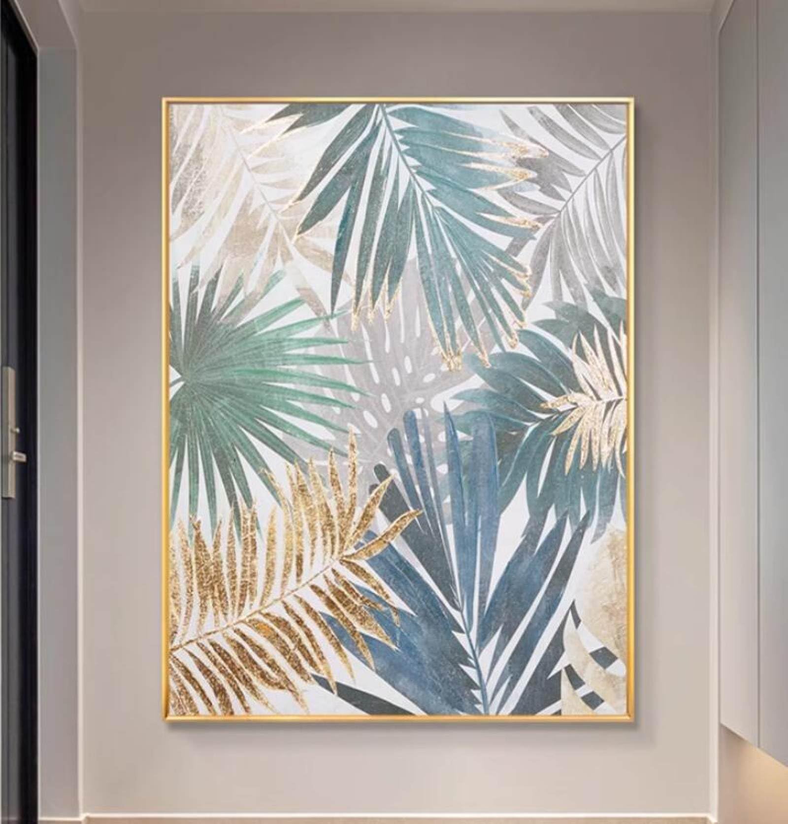 Art de peinture murale pour escalier et salon chic contemporain