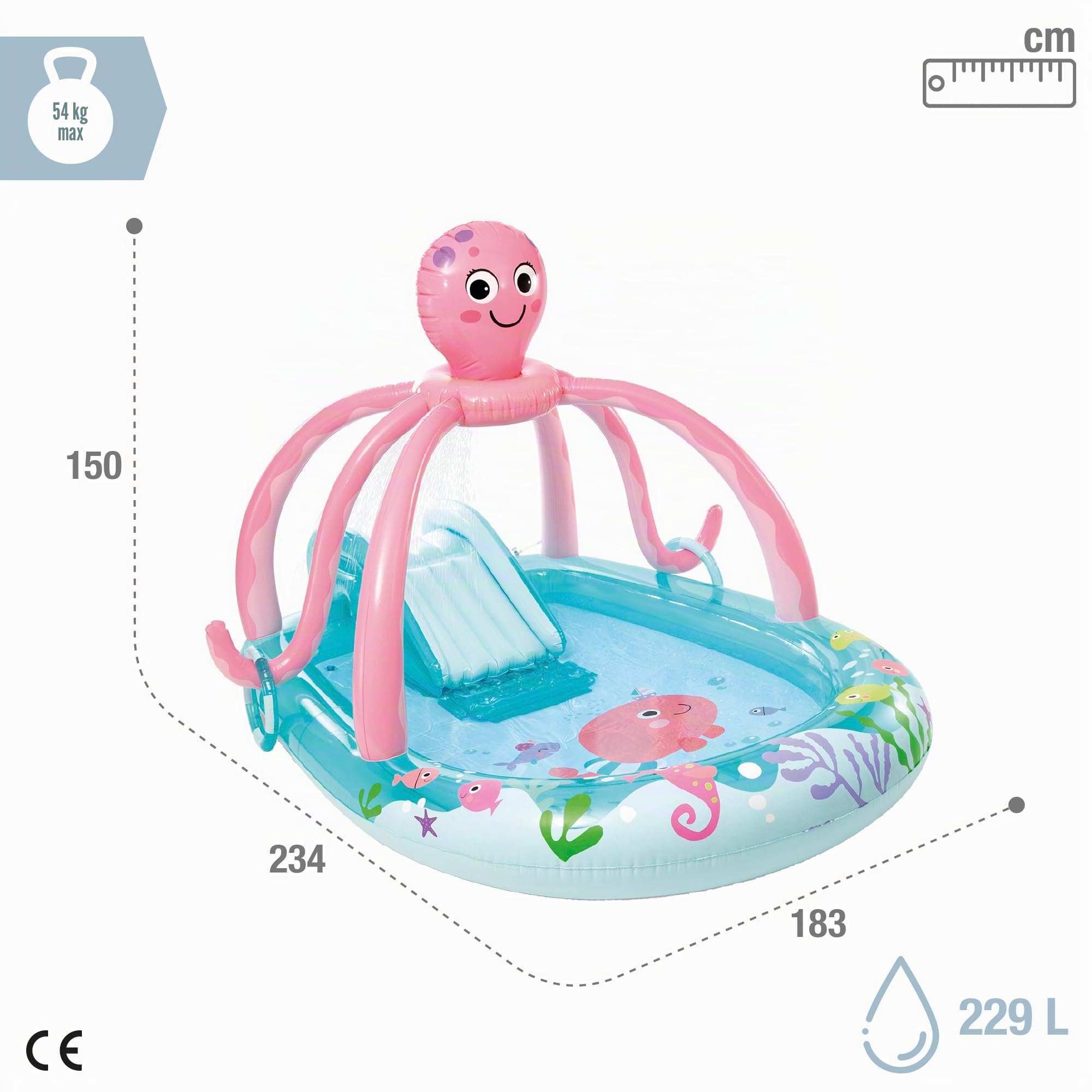 Intex Friendly Octopus Play Center, Inflated Size: 2.34m x 1.83m x 1.50m (56138NP)