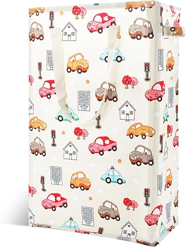 Vista 12 de Odonata Cesta de lavandería plegable con asas delgadas para ropa sucia, cesta estrecha para ropa sucia, bolsa estrecha de lavandería, cesta plegable