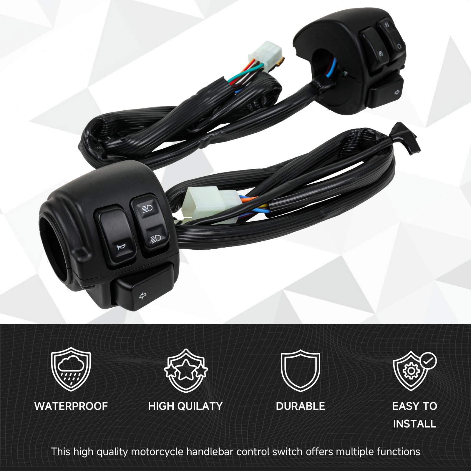 DREAMIZER 1" Interruttori Manubrio Moto Compatibile con Harley Softail Dyna Sportster V-Rod 1996-2012, 1 Coppia