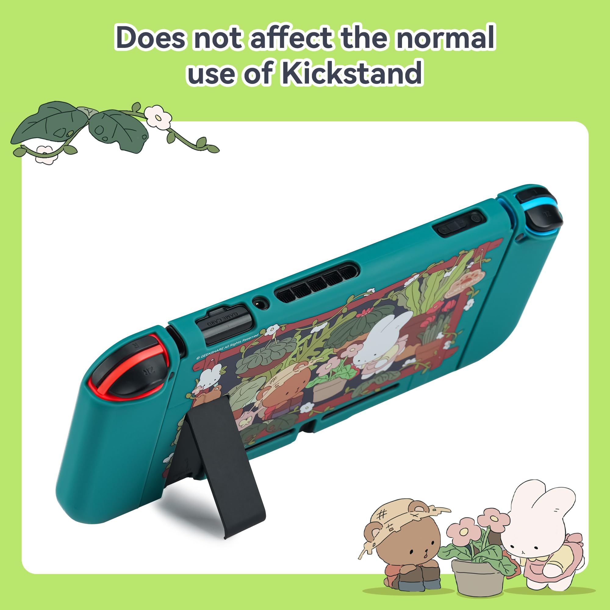 GeekShare Custodia protettiva compatibile con Switch - Custodia antiurto e antigraffio per Switch - Bunny Garden