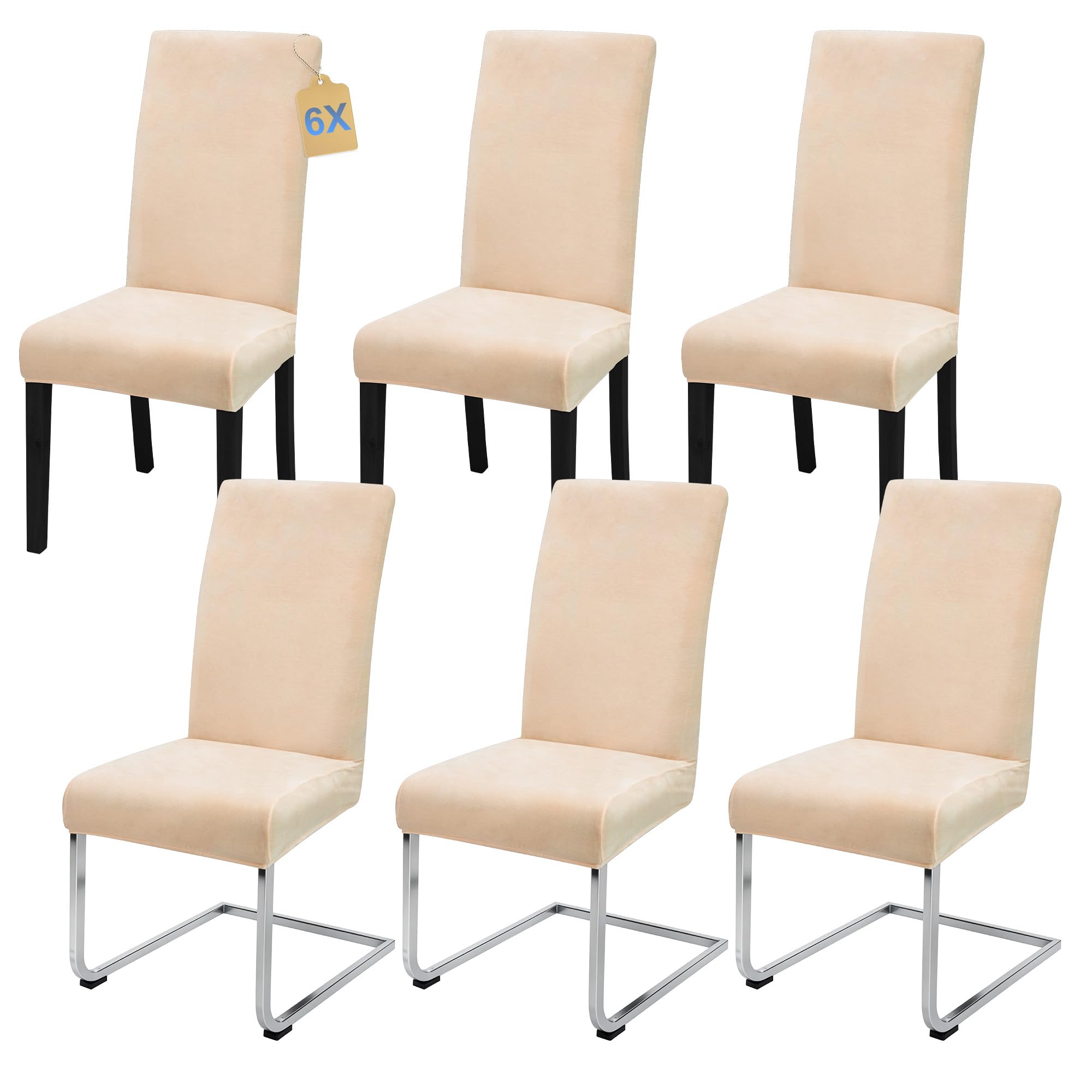 SUKAIKEQA Stuhlhussen 6 Stück Stretch Stuhlbezug Schwingstuhl Esszimmer