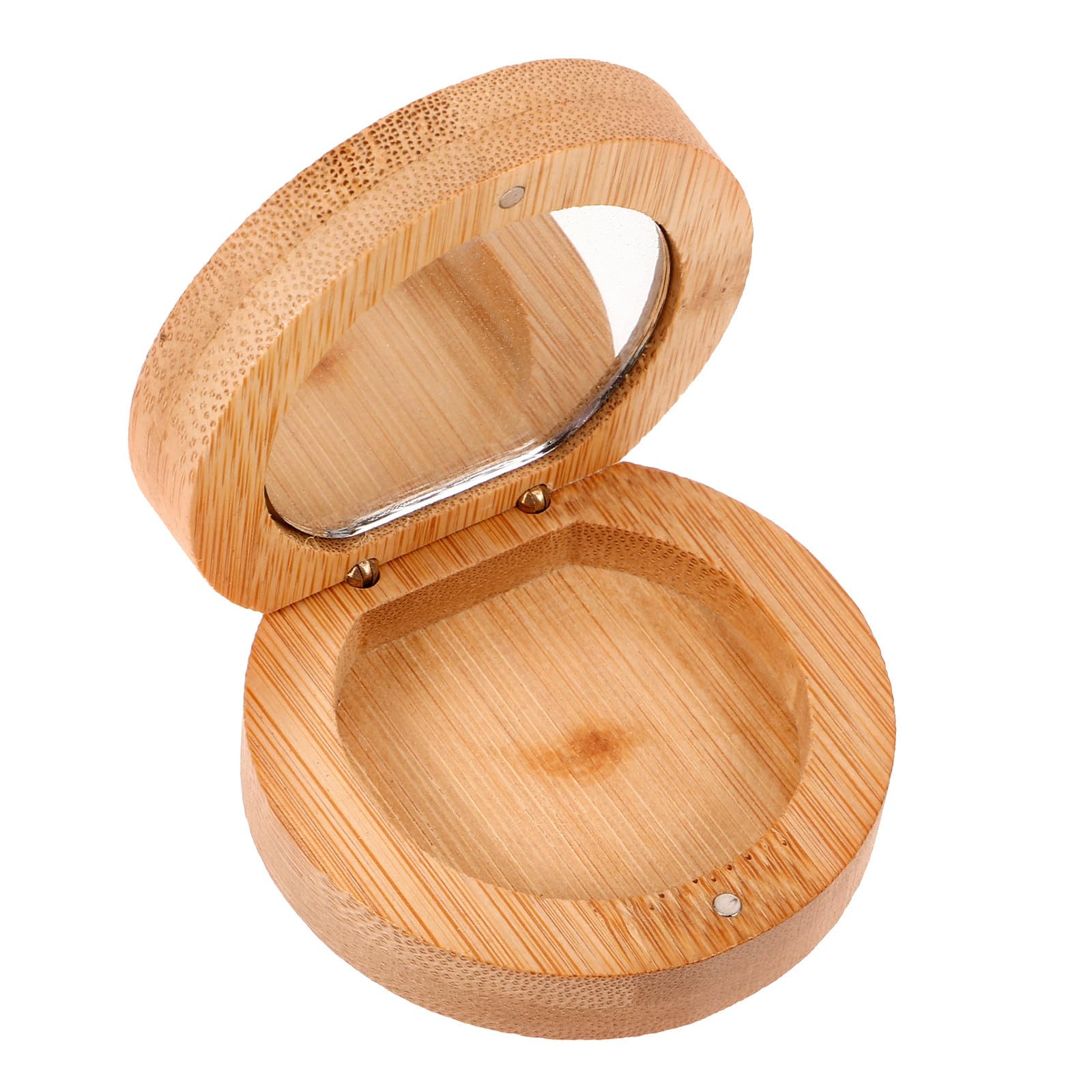 Miroir compact STOBAZA en bambou naturel pour maquillage nomade et voyage