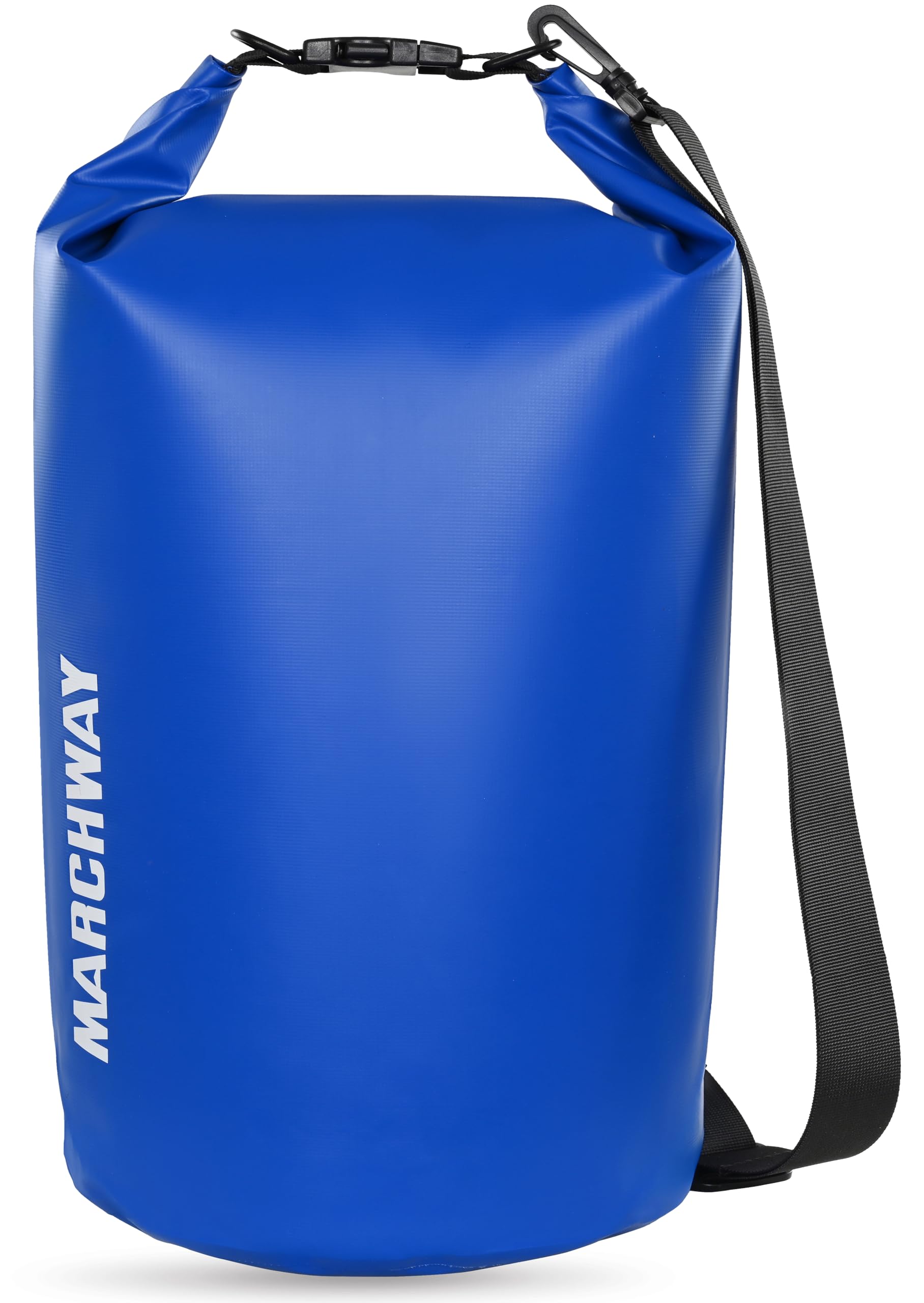 MARCHWAY Mochila Impermeable Flotante de 5L/10L/20L/30L/40L, Saco Enrollable Que Mantiene el Equipo seco para Kayak, Rafting, canotaje, natación, Camping, Senderismo, Playa, Pesca, Azul Oscuro, 10 L