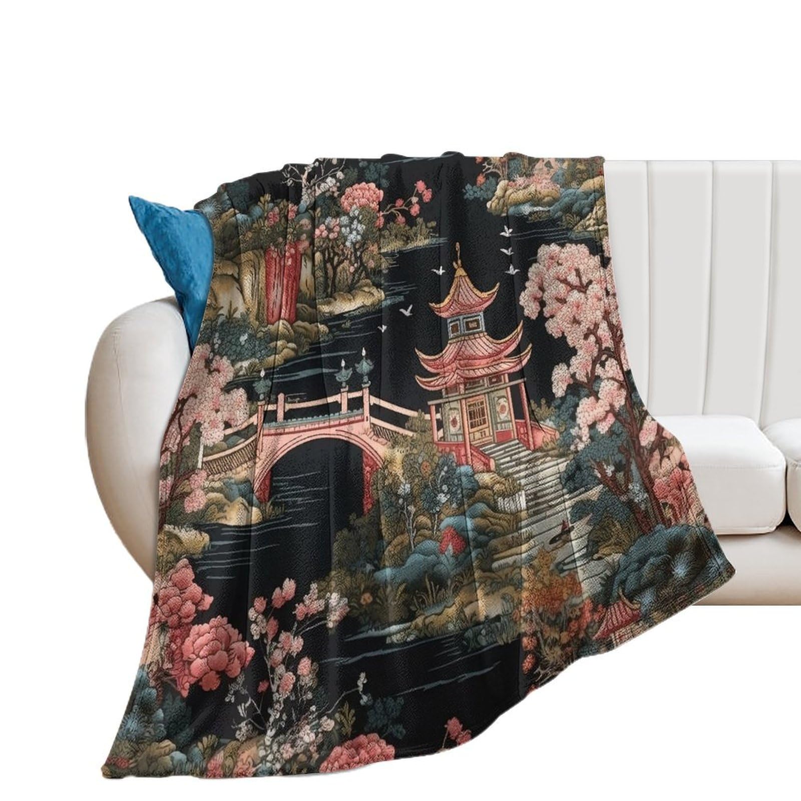 Jeté de lit chaud en flanelle douce couverture anthracite corail 178x203