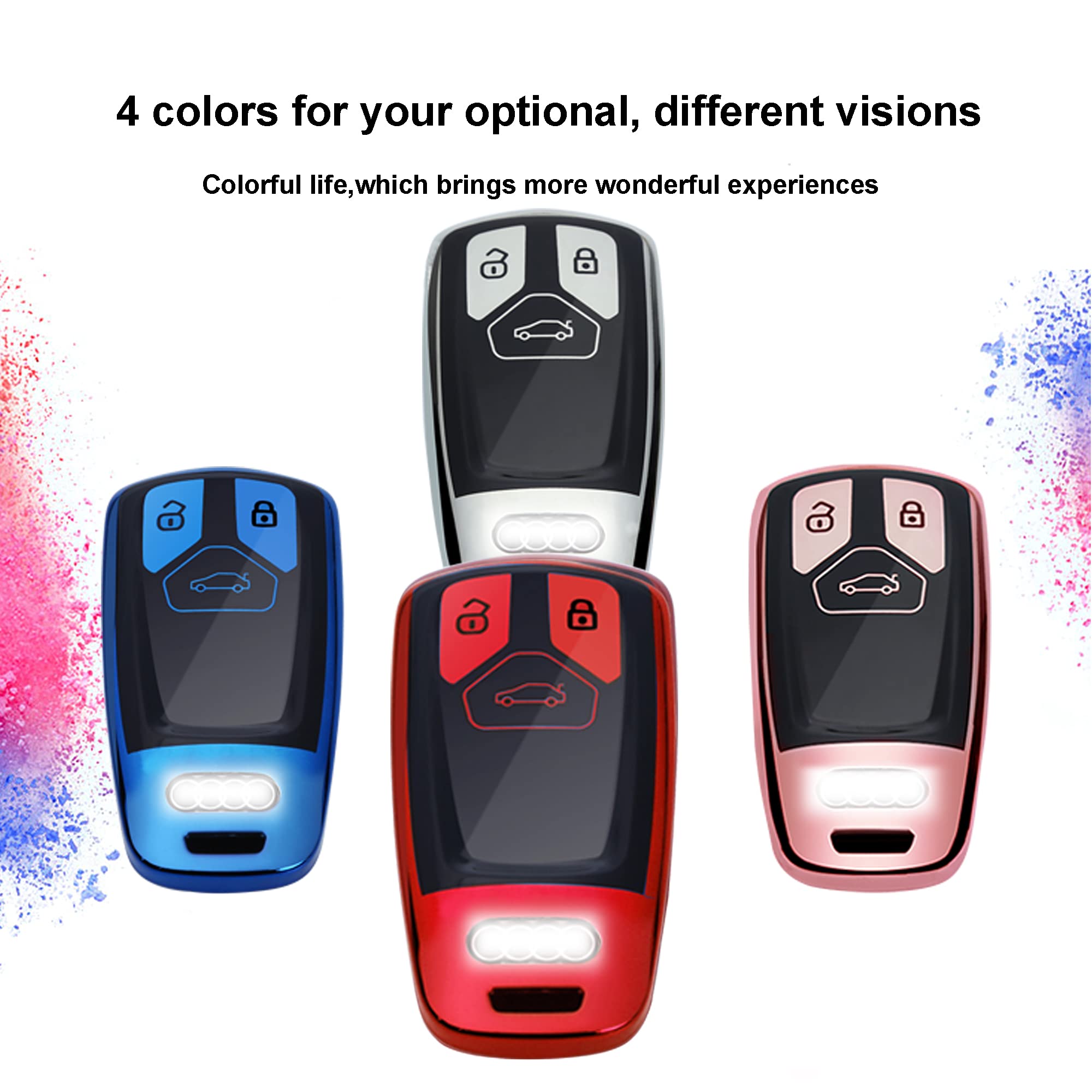 Guscio Telecomando Chiave Per Audi A1 A3 A4 A6 A8 Q3 Q5 Q7 - Con Portachiavi - Foto 4