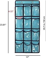 Vista 3 de NIMES Hanging Closet Underwear Sock Jewelry Storage Over The Door Classroom Cell Phone Calculator Organizer 12 Clear Pockets (Purple)