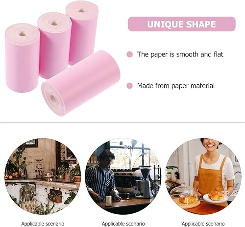 Miniatura 4 de Papel de impresora de color, 4 rollos de papel térmico, papel térmico, papel de recibo de caja registradora, rollos de recibos de papel térmico para