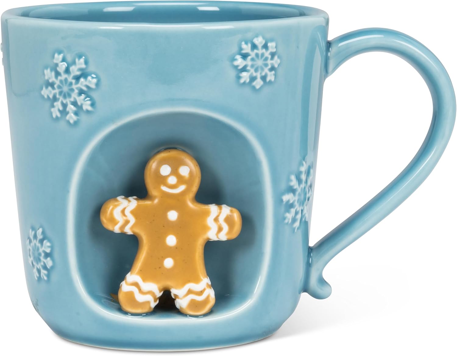Abbott Collection Alcove Tree Look Mug with Fox | Stoneware, Green/Orange, Dishwasher & Microwave Safe, 4"H, 12oz