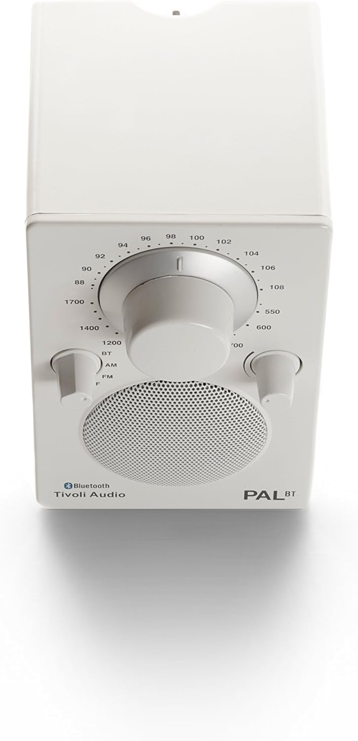 tivoli audio pal bt bluetooth portable amfm radio in high gloss whitewhite