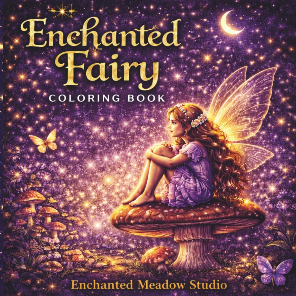 ENCHANTED FAIRY COLORING BOOK: 30 Whimsical and Magical Fairy Scenes Featuring Butterflies, Dragonflies, and Enchanted Forest Creatures.”