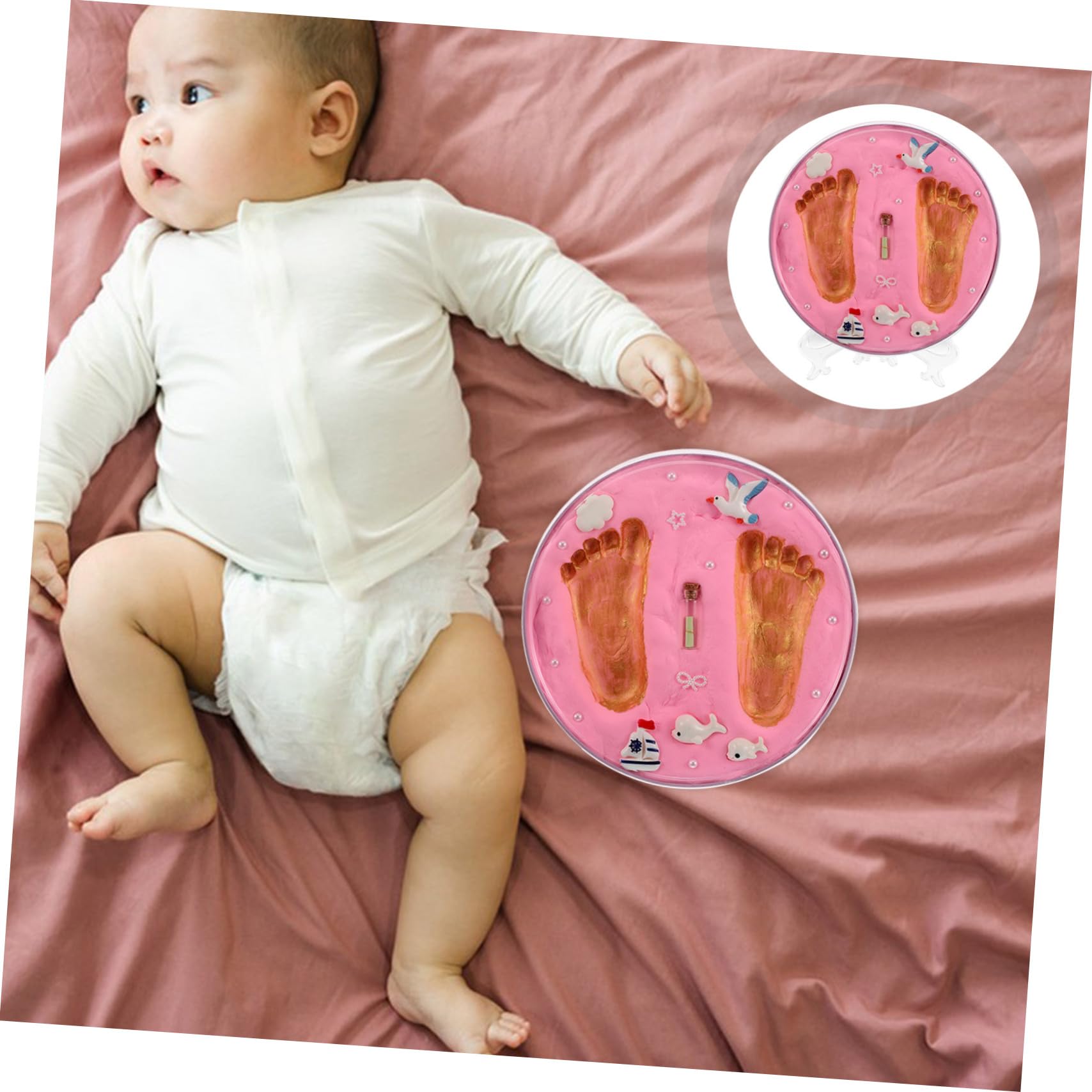 Abaodam Kit de Huellas de Recién Nacidos, Recuerdo para Ñiño, Fácil de Usar, Impresiones Claras y Detalladas, para Baby Shower y Regalos de Nacimiento | Impresiones Claras y Detalladas, Fácil de Usar, para Baby Shower y Presentes, Pensado para Nuevas Mamá