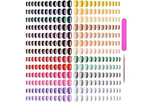 EBANKU Short Colorful False Nails