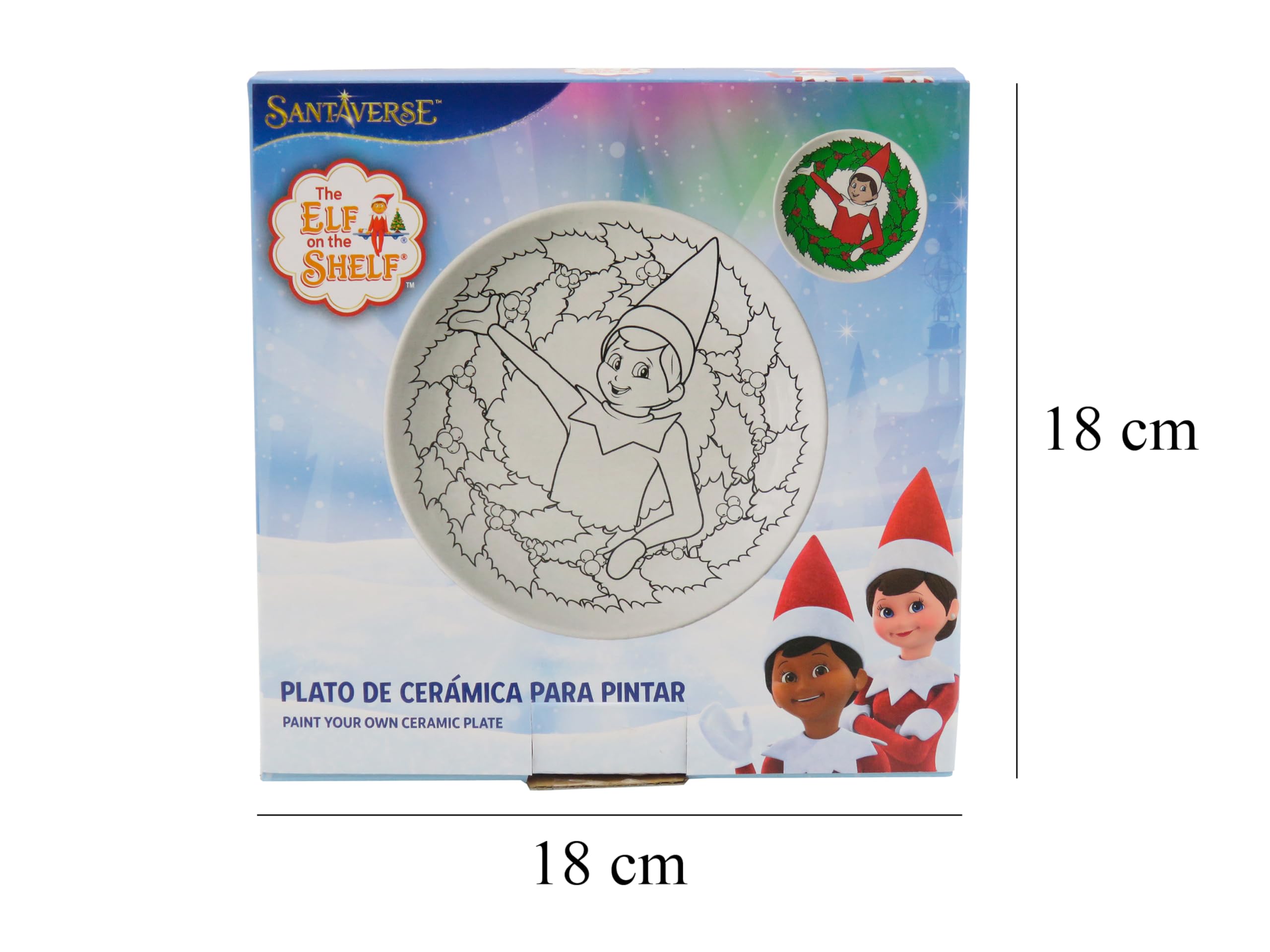 Elfos Plato de Cerámica para Pintar Multicolor