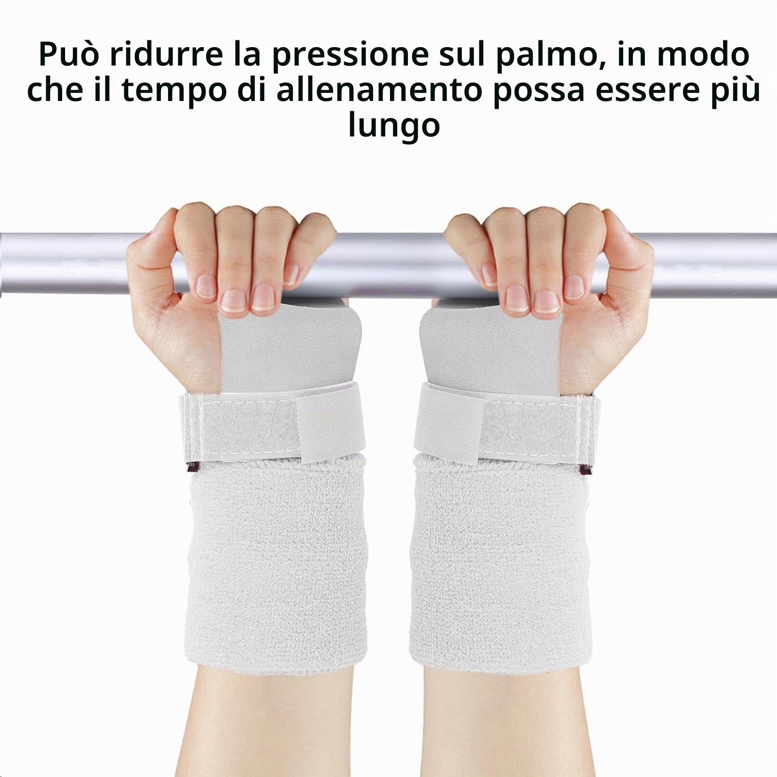 SSKHE 5 Pezzi Set di Grip da Ginnastica Bianchi con Polsini Assorbenti, Protezione del Palmo e Supporto al Polso per Ragazze, Bambini e Giovani, Accessori per Attività Sportive e Allenamento