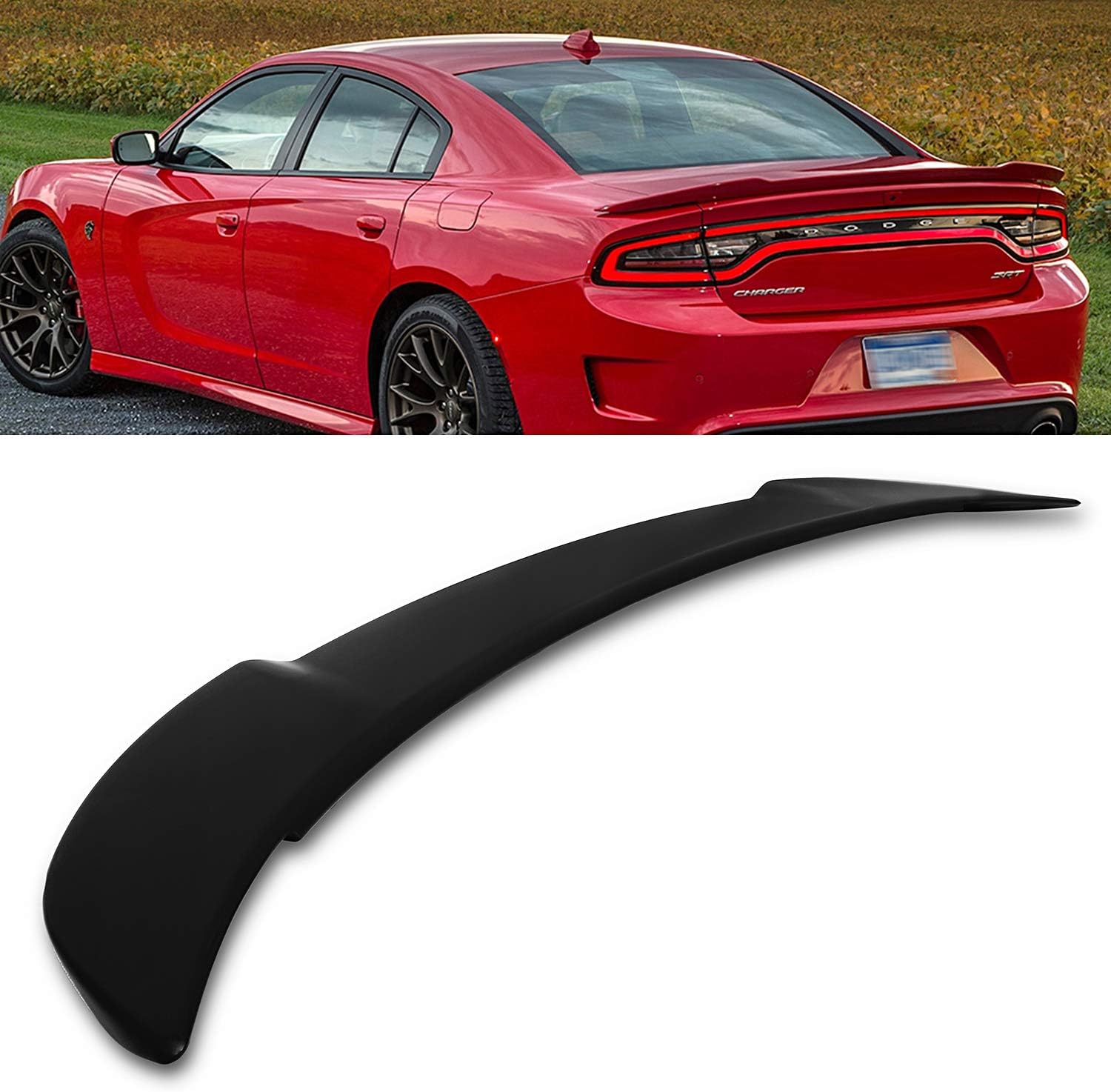 Modifystreet for 11-22 Charger Hellcat Style Flush Mount Rear Trunk Spoiler Wing