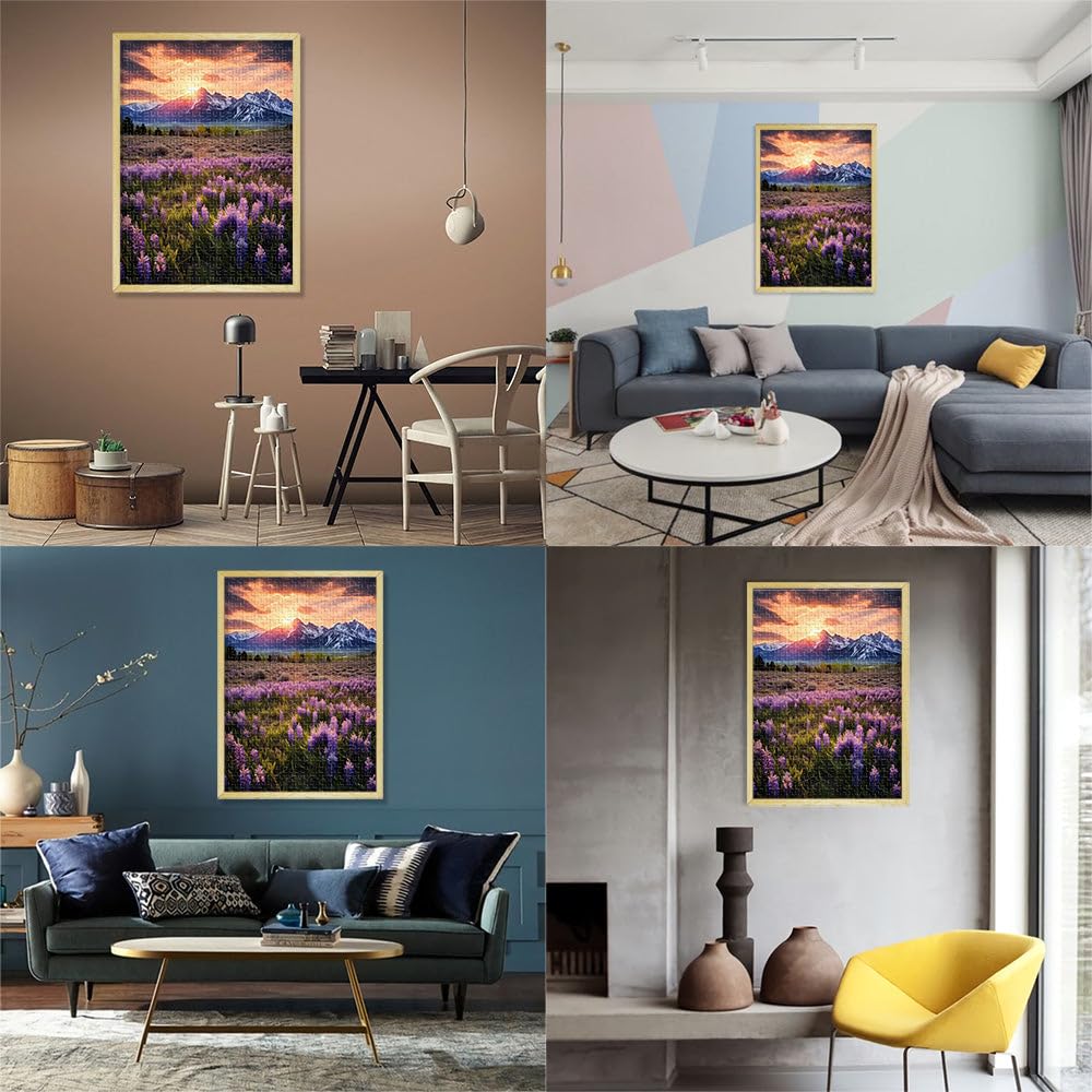 Puzzle 2000 pièces pour Adolescents Affiche des Montagnes printanières Jeu de Quiz Car C'est Un pour Toute la Famille 70x100cm