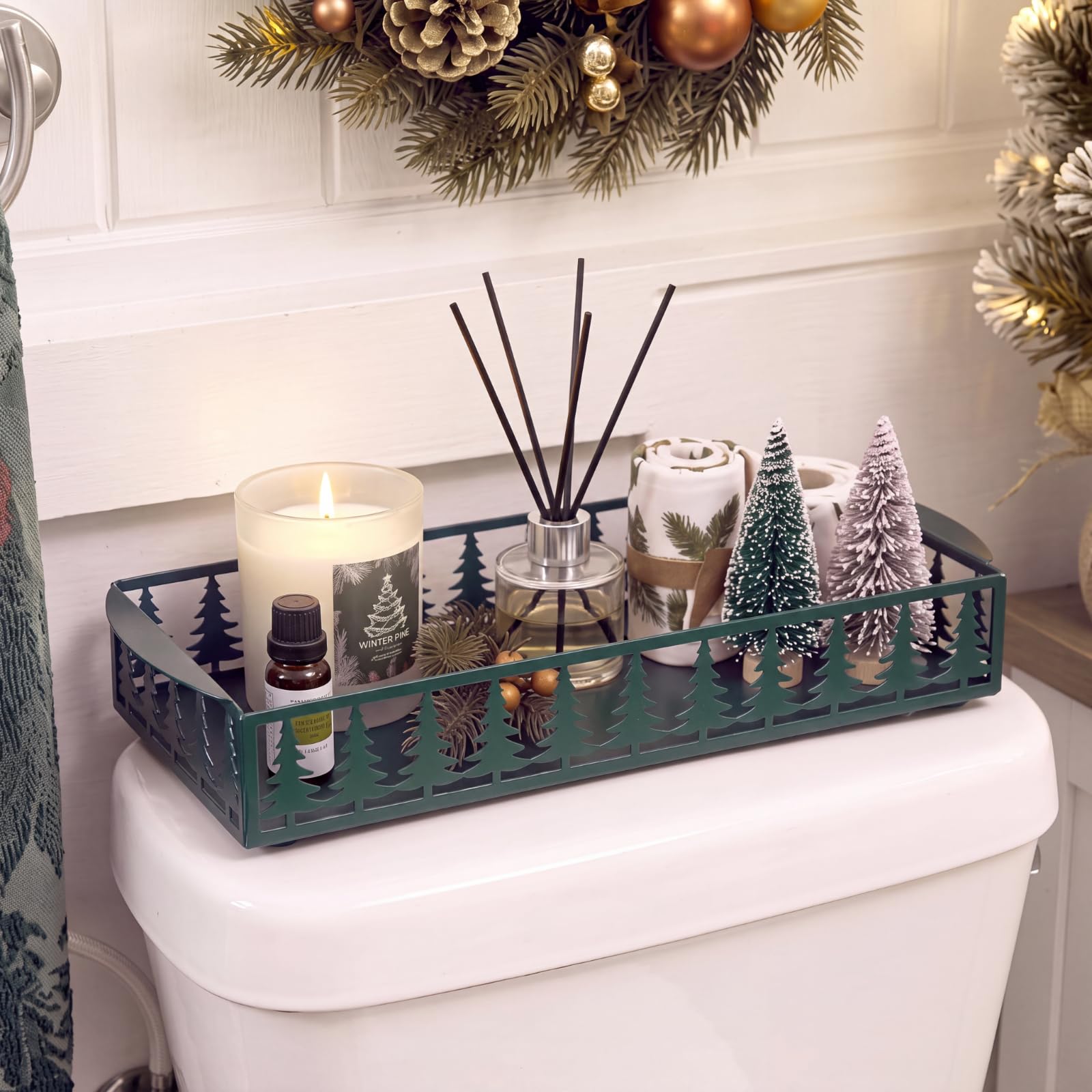 Christmas Tree Toilet Paper Basket Toilet Tank Paper Holder