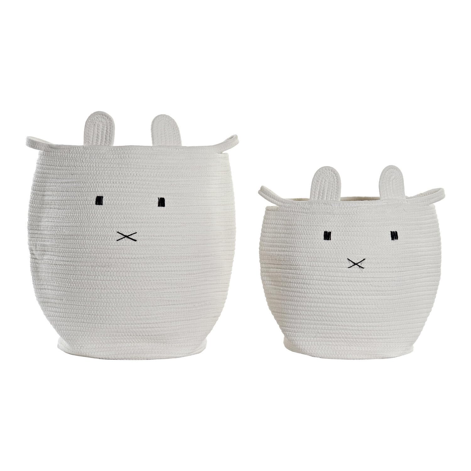 CESTA ROPA SET 2 ALGODON 35X35X49 BLANCO