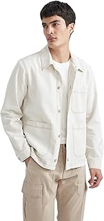 قميص رجالي منسوج بقصة عادية ورقبة بولو وأكمام طويلة من ديفاكتو، موديل B4529AX