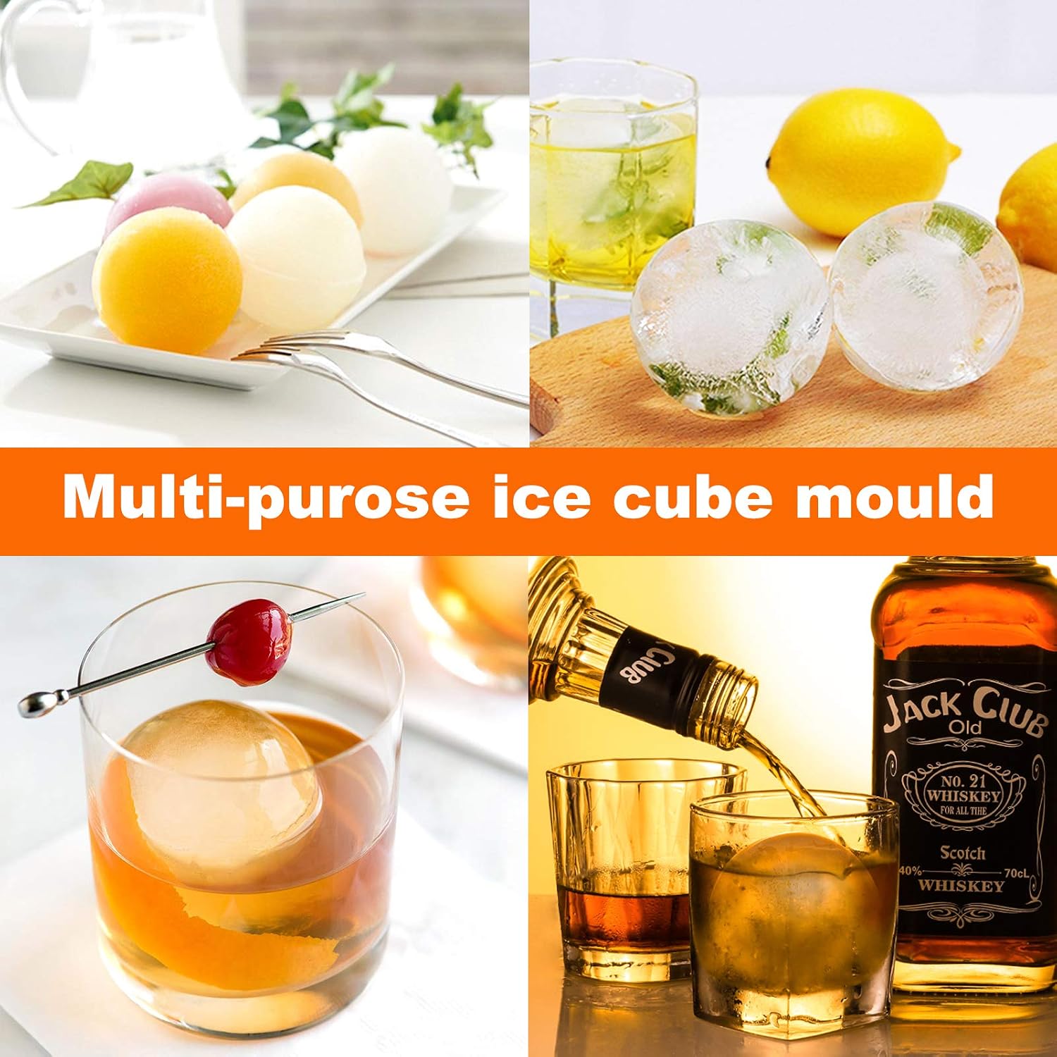 Round Ice Cube Moulds Sphere Ice Ball Maker Tray - Image 3