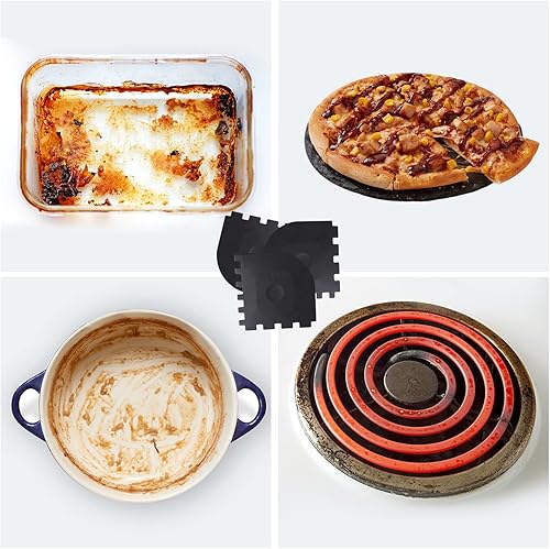 Vista 5 de Juego de 3 herramientas de plástico para rascador de parrilla para limpiador de plancha, accesorios de hierro fundido, kit de herramientas