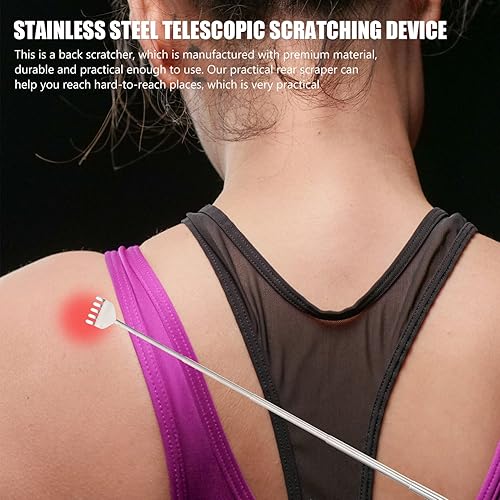 Miniatura 2 de EXCEART Rascador de espalda extensible, 4 piezas, rascador telescópico, rascador manual de espalda, rodillo de masaje multifuncional para