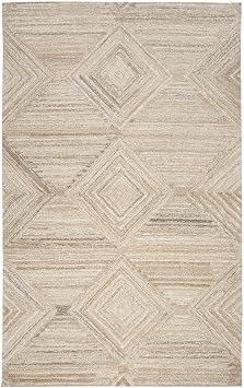 Rizzy Home Alora Decor Makalu 10' x 13' Geometric/Solid Ivory/Natural Hand-Tufted Area Rug
