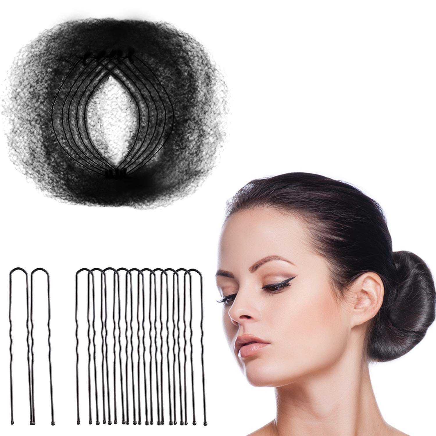 Buy jaffiust Hair Nets Invisible Elastic Edge Mesh and U Shaped Pins