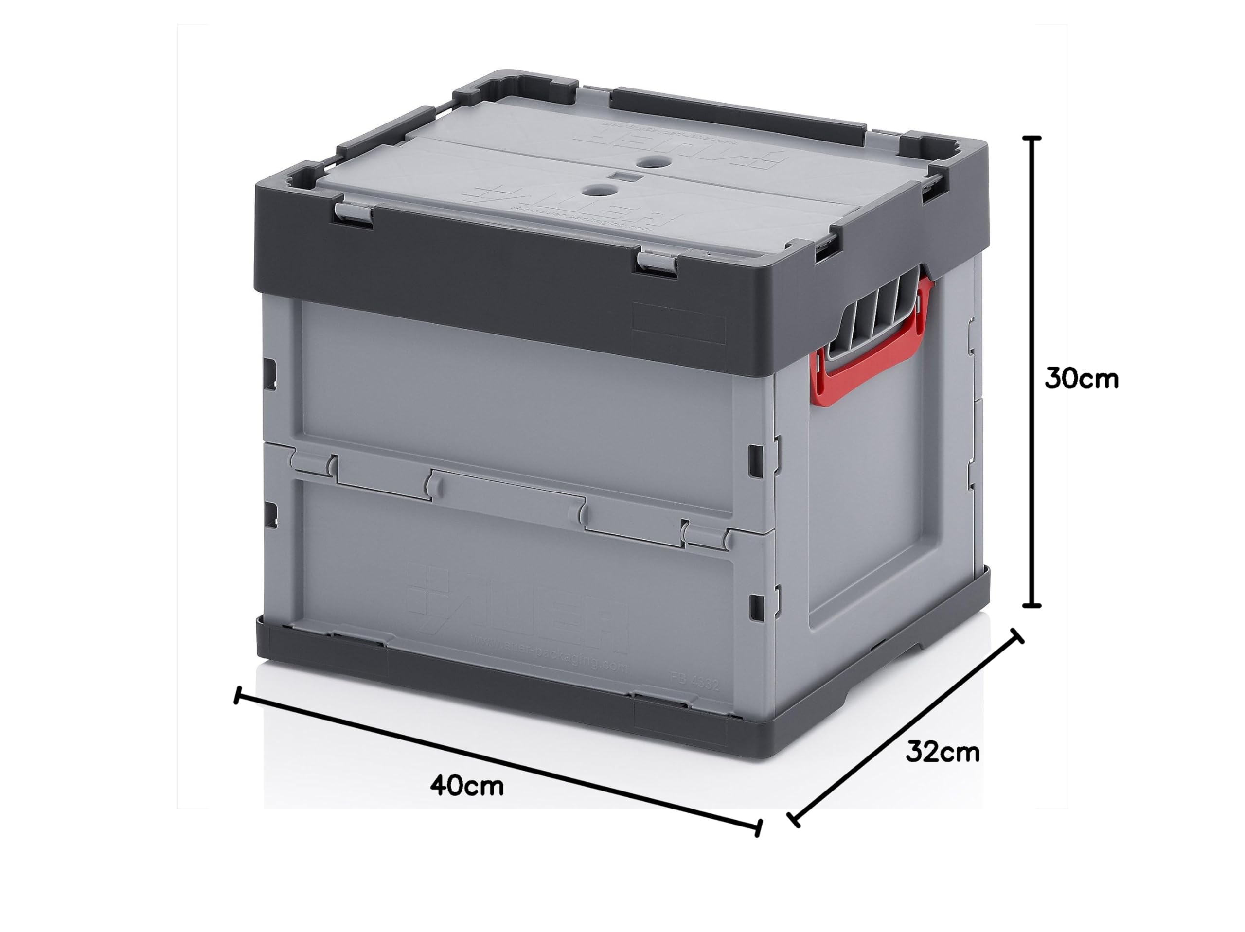 5x Profi Faltbox 40 x 30 x 32 mit Deckel stapelbar klappbar stabil Klappbox Campingbox Transportbox