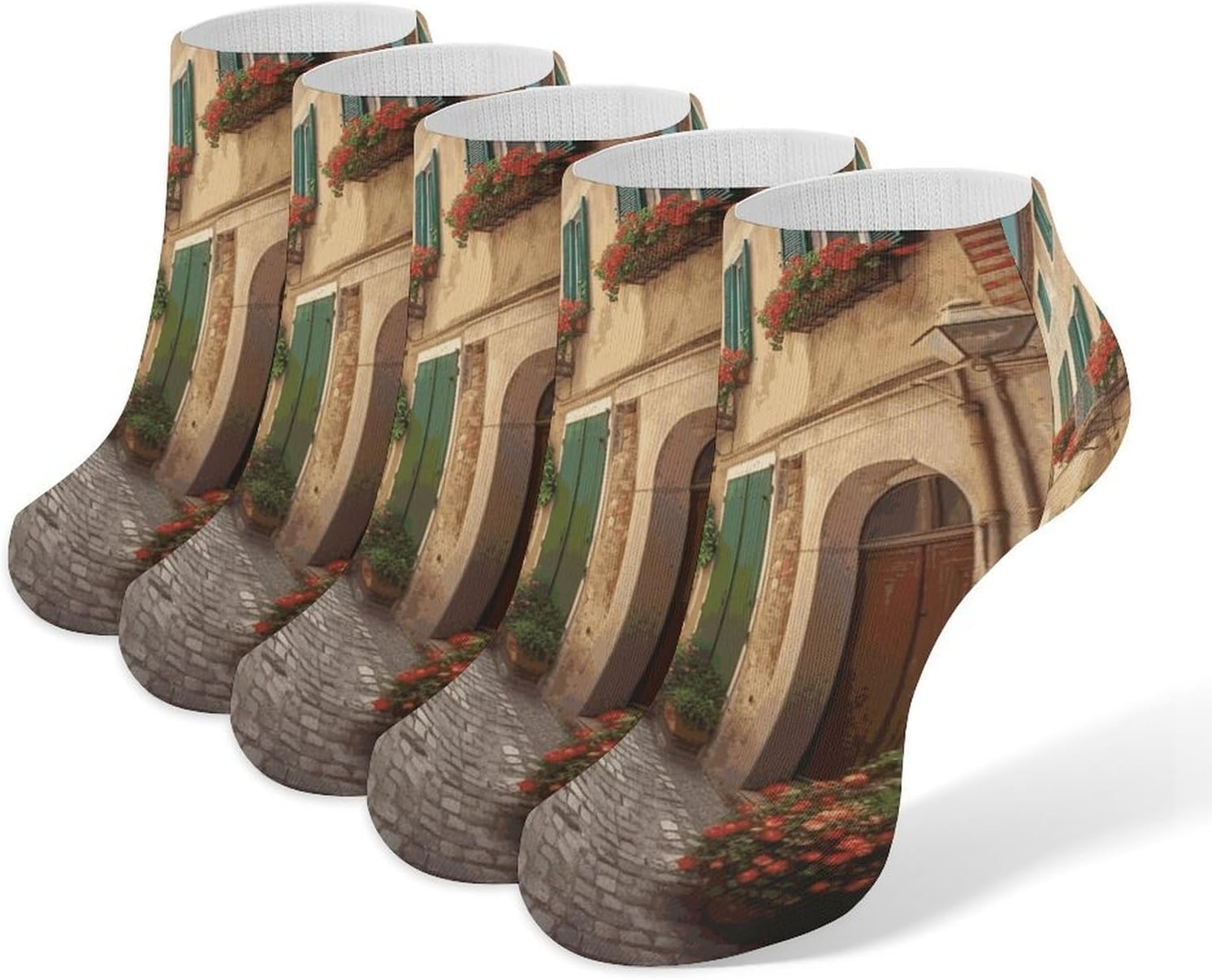5 Pairs Italy Street Ankle Socks Breathable Low Cut Short Socks