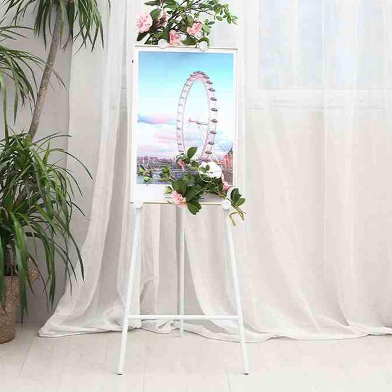 Große professionelle Staffelei, verstellbarer Präsentationsständer mit herzförmiger Oberseite, für Hochzeitsschilder, Kunstwerke, Bilder