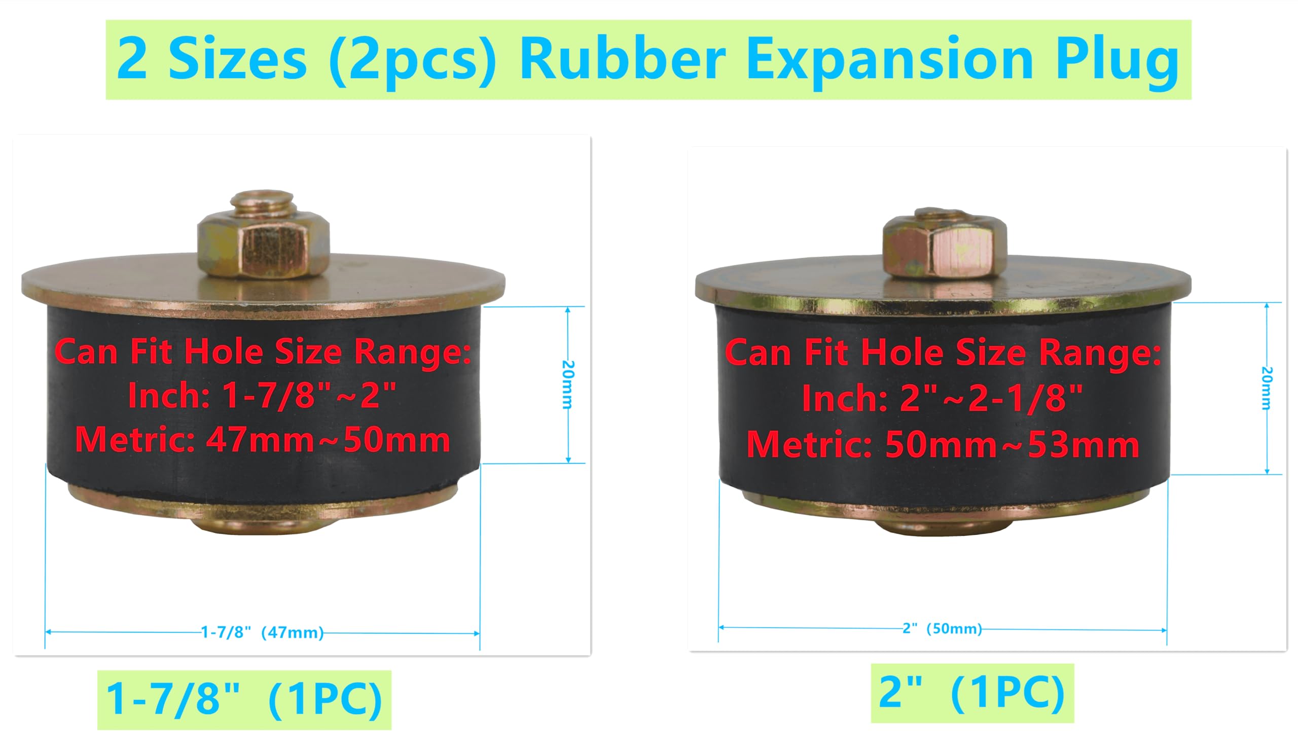 Amazon.com: Dsnaduo 2 Sizes (2pcs) Rubber Expansion Plug, Fit Hole Amazon.com: Dsnaduo 2 Sizes (2pcs) Rubber Expansion Plug, Fit Hole