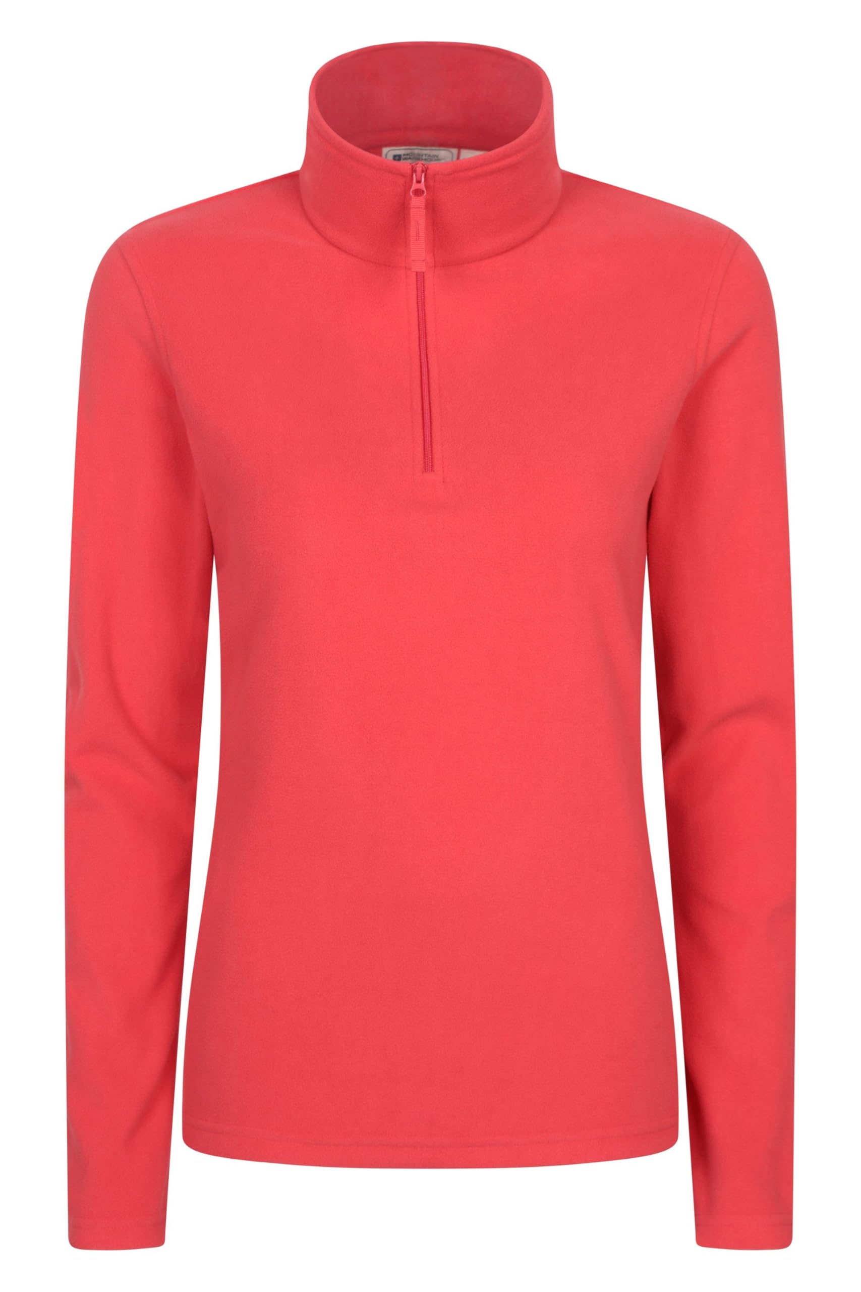 Mountain Warehouse Camber Half Zip Women's Fleece - Lightweight, Warm & Cosy Half Zip Sweatshirt - Best for Spring Summer, Camping, Outdoors, Travelling & Hiking Active Red (Plain) M