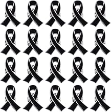 WANDIC Lot de 20 Épingles à Ruban Noir Ruban Badge de Deuil Funéraire pour La Sensibilisation à La Santé, pour La Décoration​