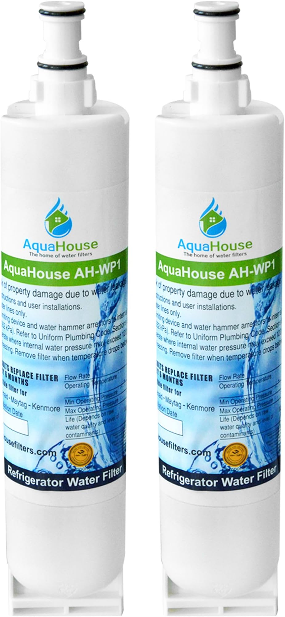 2X AH-WP1 Compatible Water Filter for Whirlpool Fridge SBS002, 4396508, 481281729632, 461950271171, S20BRS, SBS003