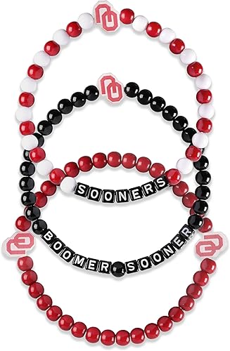 Miniatura 17 de FOCO NCAA unisex-adulto Paquete de 3 Pulseras de la Amistad con Cuentas con Logotipo de Equipo Universitario de la NCAA Oficialmente Licenciadas