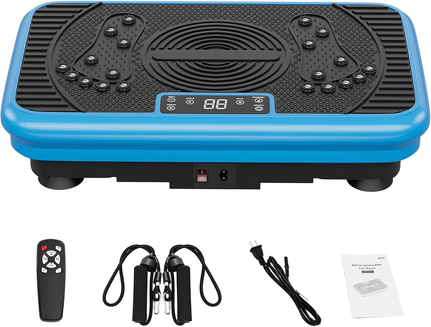 Vibration Plate Exercise Machine for Home Workout, Whole Body Vibration Platform for Lymphatic Support & Weight Loss Quiet Anti-Slip Fitness Plate with Remote Control Resistance Bands 330 LBS Capacity