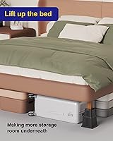 Vista 2 de Paquete de 4 elevadores ajustables para muebles de cama que elevan 3 pulgadas de altura, bloques rectangulares resistentes para sofá, silla, patas