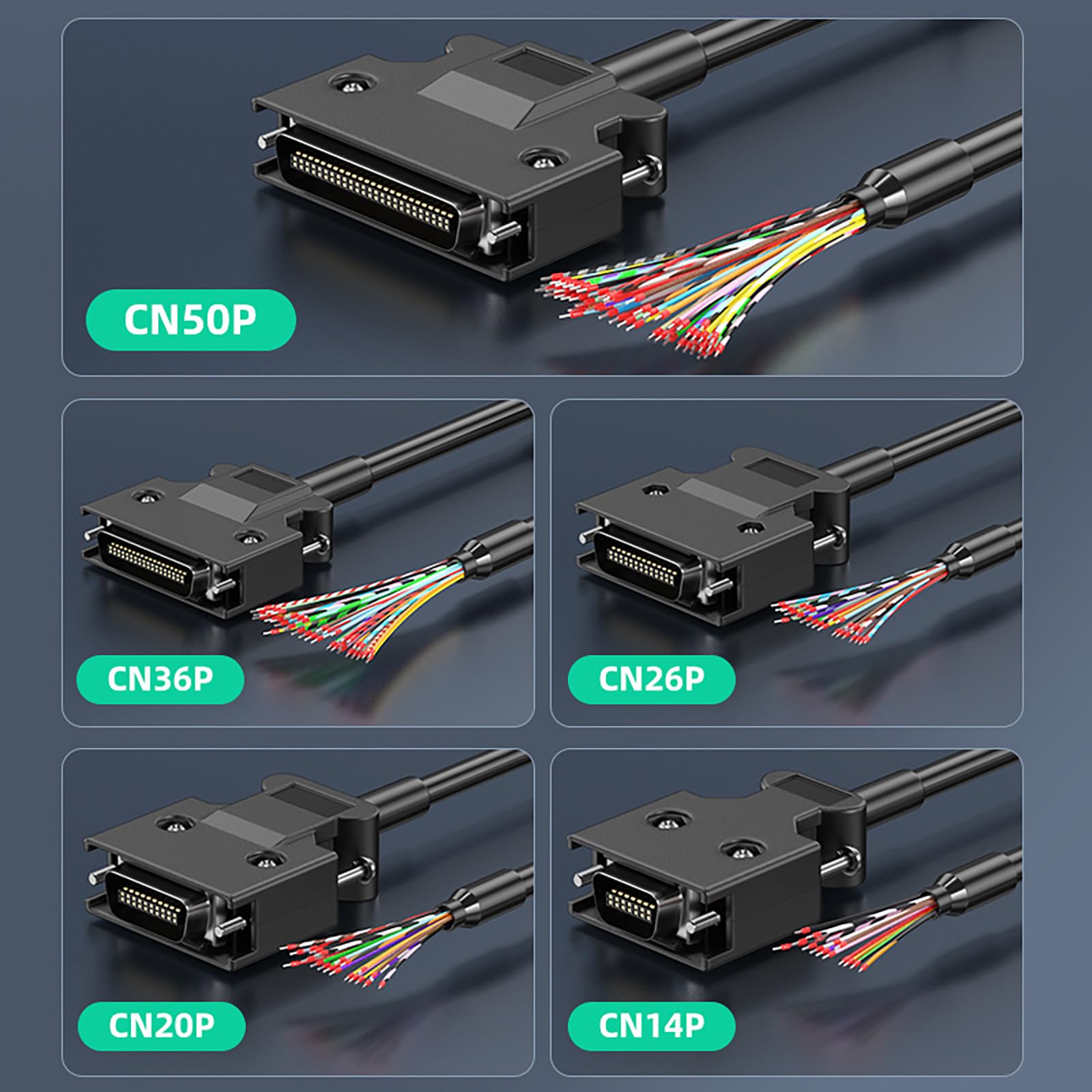 SCSI Câble de connexion avec bornes CN14P CN20P CN26P CN36P CN50P avec fixation push-up/vis Différentes interfaces 6 longueurs
