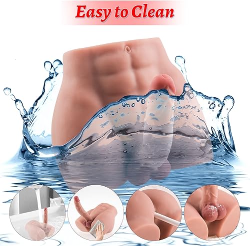 Miniatura 7 de Muñeca sexual masculina marrón para mujeres, juguetes sexuales gay, consolador de torso, juguete sexual gay con pene marrón, anal apretado, muñeca